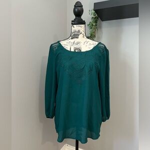 Maurice’s Chiffon Crochet Blouse Fashion Top